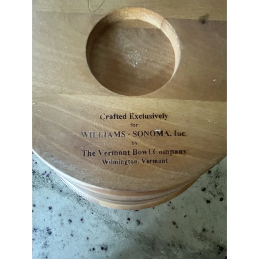 Williams Sonoma Hand Crafted Wood Serving Fruit Salad Bowl John McLeod SIGNED